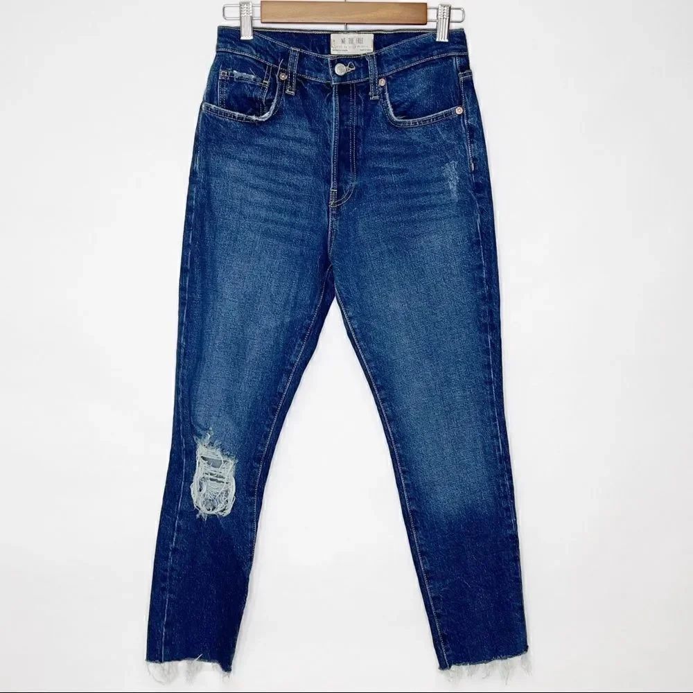 Free People We The Free Stella High Rise Distressed Skinny Jean Size 28
